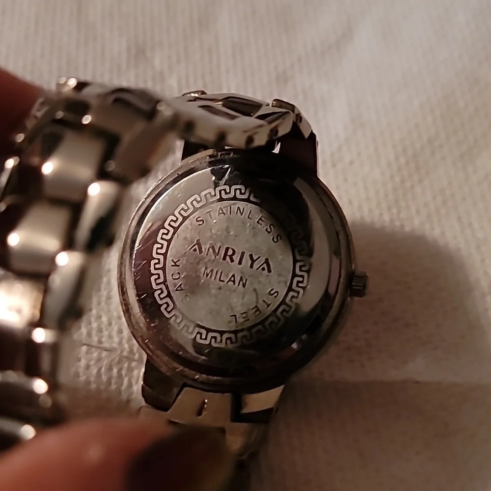 Anrya Milan Mens Silver Watch Black Face 3‎ Decorztove Sub-Dials